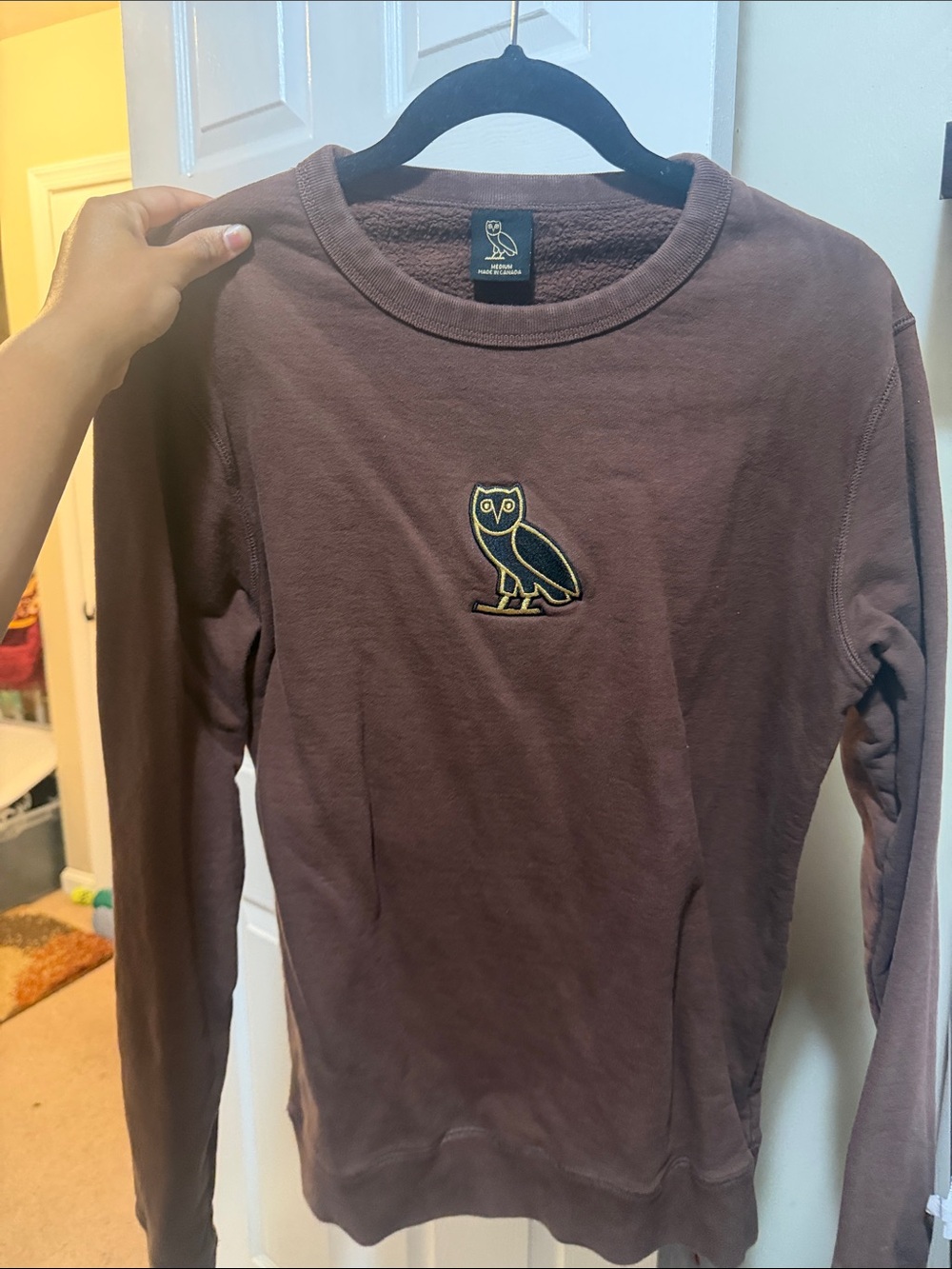 Women’s Owl Logo Chocolate Brown Crewneck Sweatshirt - medium